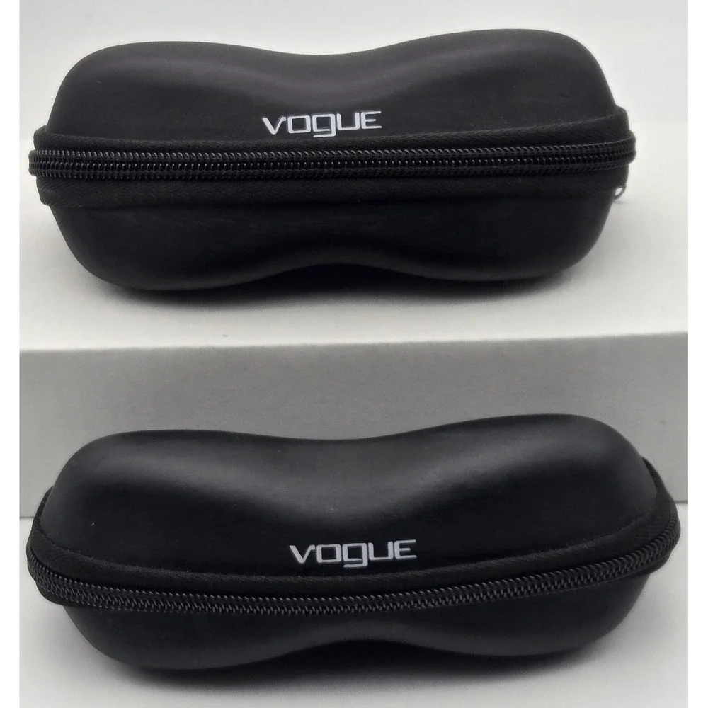 Vogue Logo Black Eye Glass Cases Zipper Clam Shell Sunglasses Glasses Case Set 2